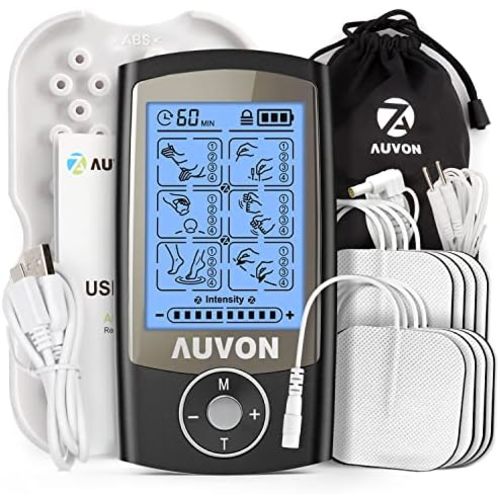 AUVON 24 Modes TENS Unit Muscle Stimulator for Pain Relief, Premium Pads