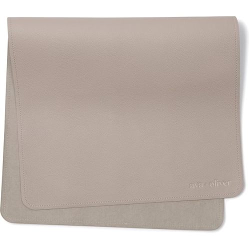 Ava + Oliver Vegan Leather Baby Changing Mat (16 X 30 in) - Multipurpose Wipeable and Portable Diaper Changing Mat - Foldable Travel Changing Mat (Grey)