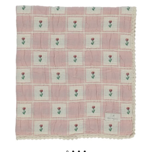 Bella Tulipes Organic Cotton Blanket | Pink