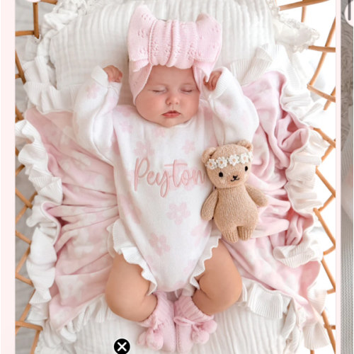 Flower pattern frill leg baby romper – Penny and Co Collections