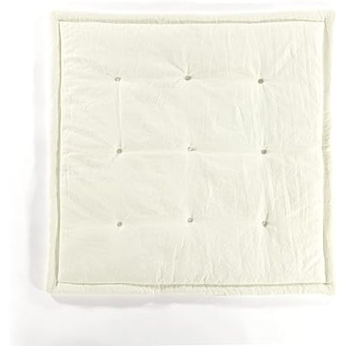 Lush Decor Baby Square with Border Play Mat, 36" x 36", Ivory