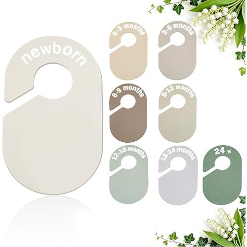 Baby Closet Dividers 8 Pack, Double Sided Nursery Clothes Size Separators for Newborn to 2T, Gender-Neutral Organizer for Infant Clothing Closet, Baby Clothing Organizer for Nursery(8 Colors)