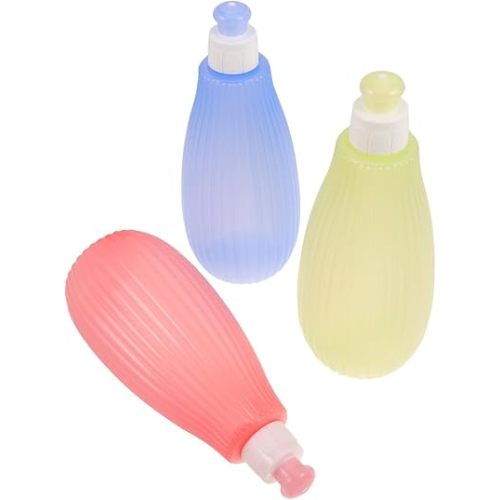 SECFOU 3pcs Portable Perineal Cleaning Bottles 350ml Plastic Squeeze Wash Bottles with Ergonomic Design for One-Handed Use, Lightweight and Compact, for Newborn Bathtime Essentials
