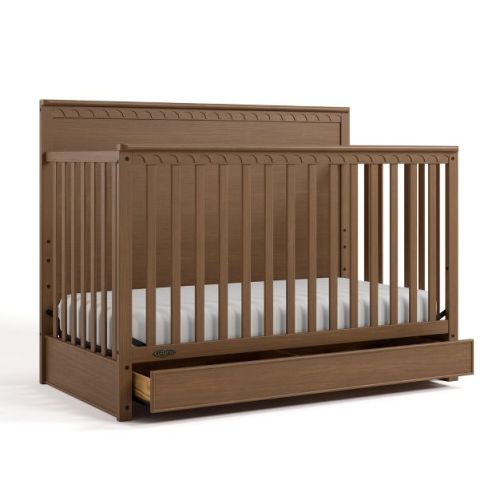 Graco Sasha 5-in-1 Convertible Crib with Drawer Hazelnut