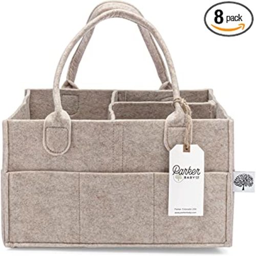 Amazon.com: Parker Baby Diaper Caddy - Nursery Storage Bin and Car Organizer for Diapers and Baby Wipes - Oatmeal : Baby