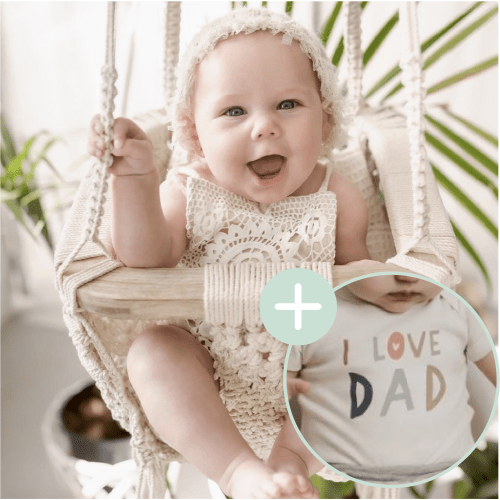 Macrame Swing & Love Dad Bodysuit Bundle | 100% Organic - Finn + Emma