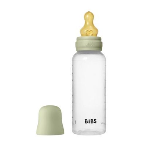 Bibs Baby Plastic Bottle with Latex Nipple - 9oz - Sage
