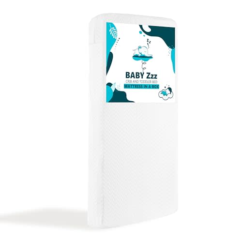 Dream On Me Baby Zzz 5” Full-Size Crib & Toddler Bed Mattress in a Box – GREENGUARD Gold & JPMA Certified, Breathable, Water-Resistant, Machine Washable Cover, Fits Full Size Baby Cribs & Toddler Beds