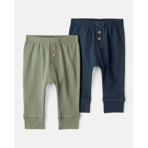 Baby Boy 2-Pack 100% Cotton Pants - Newborn
