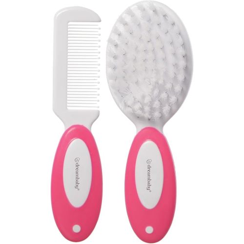 Dreambaby Deluxe Super Soft Bristles Brush and Comb Set - with Easy-Grip Toddler Size Handle - Pink - Model L328