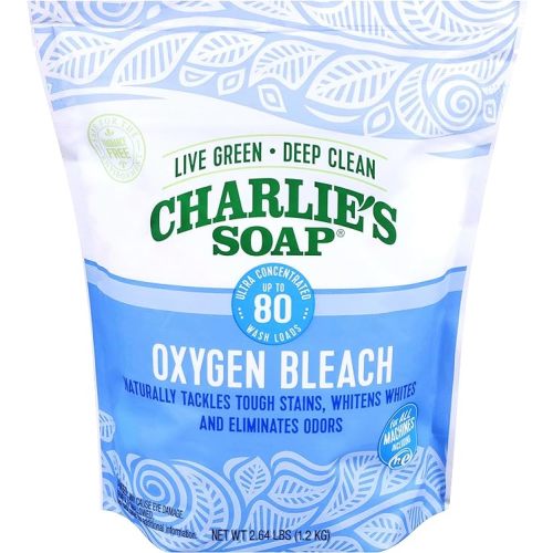 Charlie's Soap – Oxygen Bleach (2.64 Lbs., 1 Pack) Non-Chlorine Bleach Alternative Powder – Whiten Laundry & Remove Stains – Safer for Colors