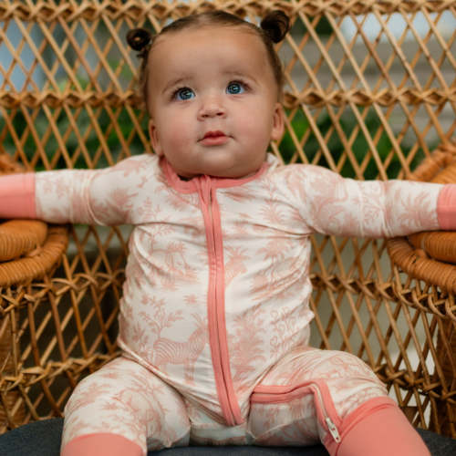 Infant Romper in Pink Safari