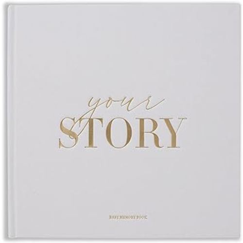 Baby Book & Baby Memory Book - Your Story - Baby Girl & Baby Boy Milestone Book & Photo Album - Keepsake Gift for Newborns, Great For Baby Showers (Gray)