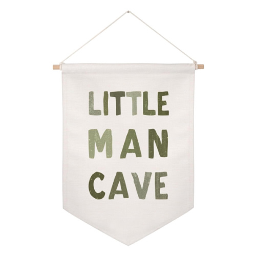 Little Man Cave Pennant Flag Wall Art Banner, Kids Room Decor, Nursery Wall Decor, Little Man Cave Sign, Hanging Canvas Banner, Baby Boy Wall Art, Kids Wall Art, Boys Room Decor, Boy Nursery Decor