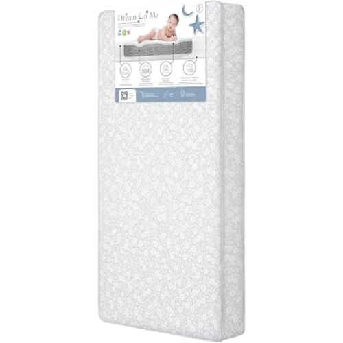 Dream On Me Nap Nest Baby Crib Mattress, GREENGUARD Gold, Made in USA | Waterproof Cover, 88 Coil Spring Support, BSA Verified, ASTM & CPSC Tested, Fits Full Size Crib and Toddler Bed 52"x28"x5"