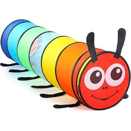 Moncoland Kids Play Tunnel for Toddlers, 6-ft Colorful Pop Up Crawl Through Tunnel Play Tent for Baby or Dog Cat, Collapsible Gift for Boy Girl Games Indoor Outdoor Toys
