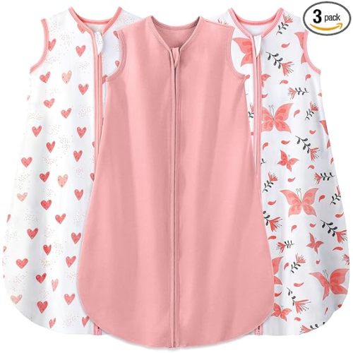 Yoofoss Baby Sleep Sack 6-12 Months Baby Wearable Blanket 100% Organic Cotton 2-Way Zipper TOG 0.5 Toddler Sleeping Sack, Lightweight Sleep Sacks for Babies(Medium)