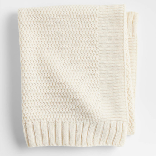 Bubble Knit Arctic Ivory Baby Stroller Blanket