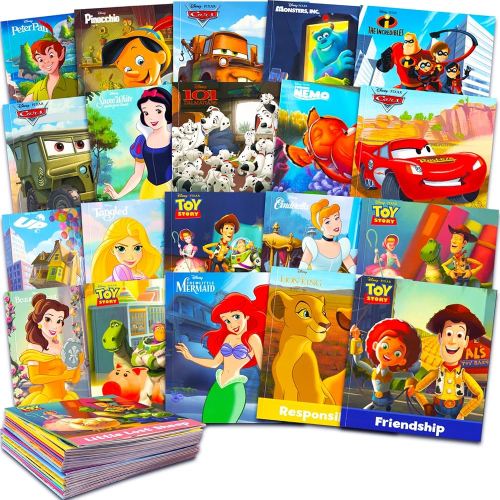 Disney Story Books Collection Set for Toddlers, Kids 3-5 - Bundle of 20 Disney and Pixar Books for Boys, Girls Featuring Cars, Toy Story, Princess, More | Bulk Disney Board Books for Kids