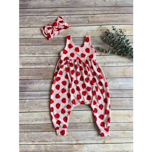 Strawberry Baby Romper, Very Berry First Birthday Outfit