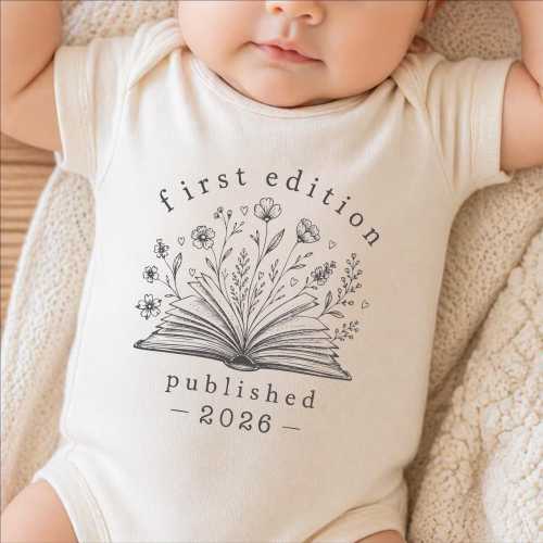 First Edition Baby Bodysuit, Custom Published Onesie, Librarian Baby Gift, Littlest Book Club Member