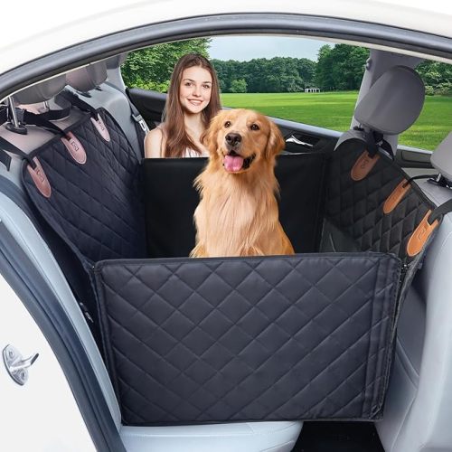 Paw Jamboree Large Dog Car Seat Cover for Half Back Seat Dog Hammock for Car for Large Dogs
