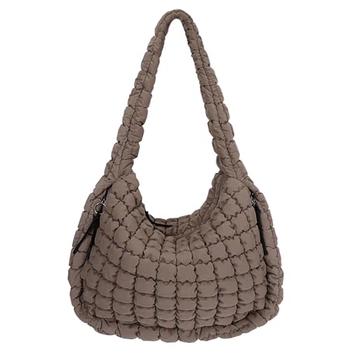 Juoxeepy Quilted Tote Bag Large Carryall Puffer Shoulder Bag Lightweight Padding Hobo Bag