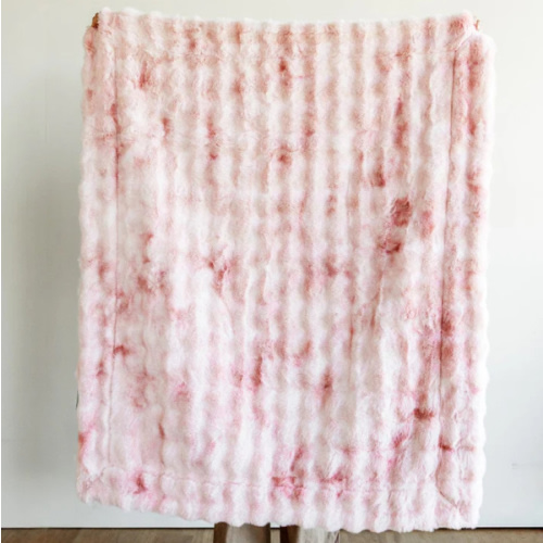 Premium Cloud Quartz Pink Plush Blanket | Minky Couture