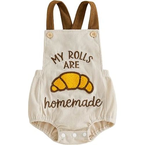 Baby Boy Girl Thanksgiving Outfit Sleeveless Corduroy Overall Bubble Romper