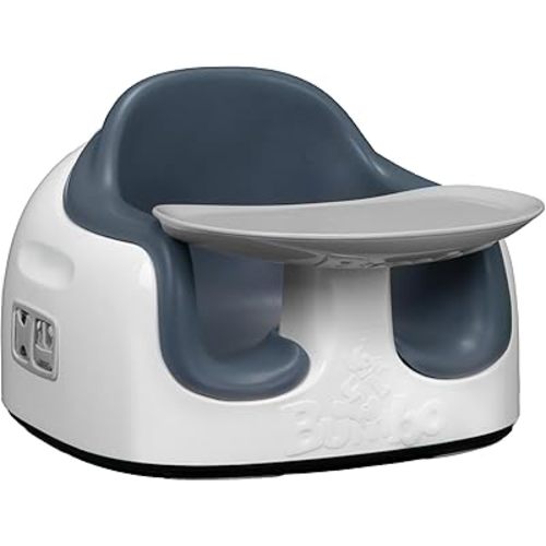 Bumbo 3-in-1 Multi-Seat for 6 to 36 Months, Travel Baby Feeding & Play Floor Seat, All-in-One Portable Booster with Tray & Toddler High Chair, Slate Grey