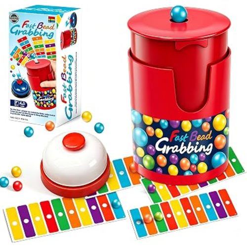 Fast Bead Grabbing Game,Color Line Board Game,Match Color Bingo Game Set,Color Games for Kids,Hand Eye Coordination Training,Perfect for Family Game Nights and Group Gatherings