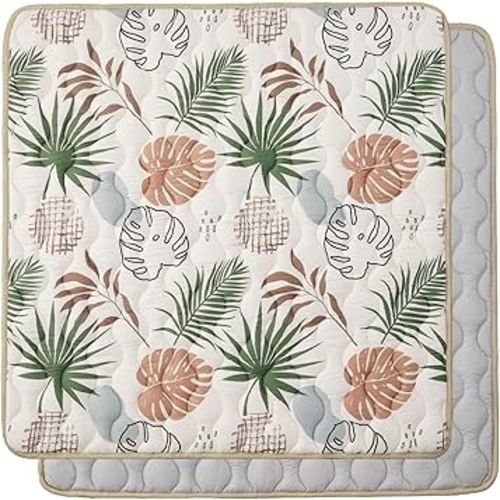 Bunnikins & Clover Baby Play Mats for Floor, 50"x50" Thicken Soft Play Mat, Foldable and Non Slip One-Piece Crawling Mat, Machine Washable Foam Play Mat for Baby, Toddlers Infants, Tummy Time