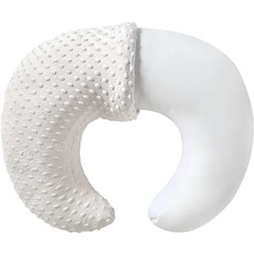 QUENESS Extra Large Nursing Pillow and Positioner, Breastfeeding, Bottle Feeding, Baby Sitting Support, Tummy Time Support for Baby Boys and Girls, Propping Baby Pillow (White)