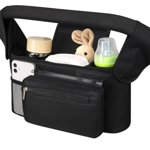 Accmor Universal Stroller Organizer with Insulated Cup Holder Detachable Phone Bag and Shoulder Strap,Stroller Bag Caddy Organizer Fits for Uppababy, Baby Jogger, Britax Strollers