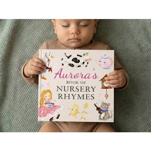 Personalized Nursery Rhymes Book, Custom Baby Name Storybook, Baby Shower Gift for Girl or Boy, First Birthday Gift for Niece, Baby Keepsake