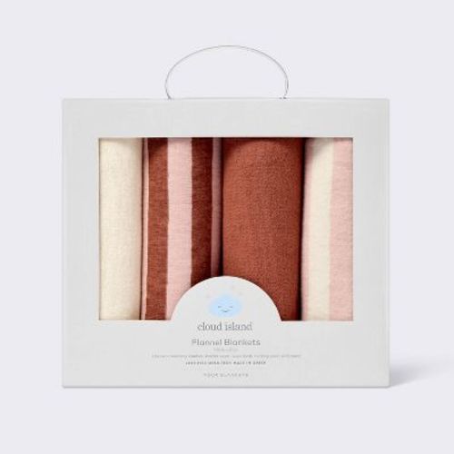 Flannel Baby Blankets - Warm Metallic - 4pk - Cloud Island™