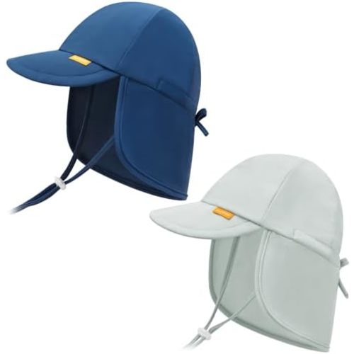 Adjustable Baby Sun Hats with UPF50+ & Neck Flap Protection - Perfect Swim & Play Toddler Hat for Girls & Boys