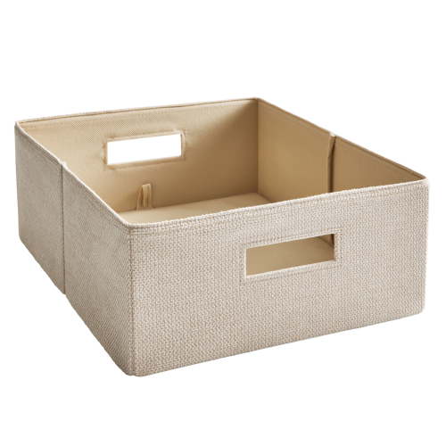 Better Homes & Gardens Half-Size Fabric Storage Bin, Almond Textured