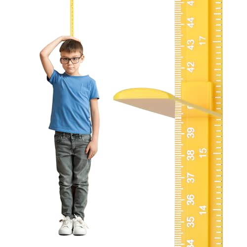 EASYXQ Growth Chart for Wall, Children Height Measurement,3D Removable Growth Height Chart,Splicing Height Ruler for Kids Baby Nursery 79 inch (Yellow)