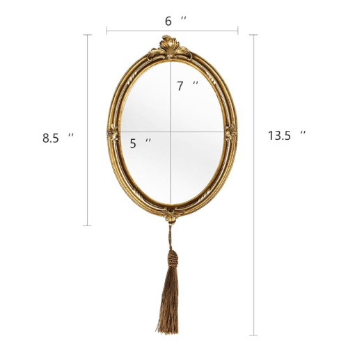 Oval 5x7 inch Resin Picture Frame with Tassel Tabletop and Wall Mounted Frames for Room and Living Room Decoration (Vintage Gold 5x7)