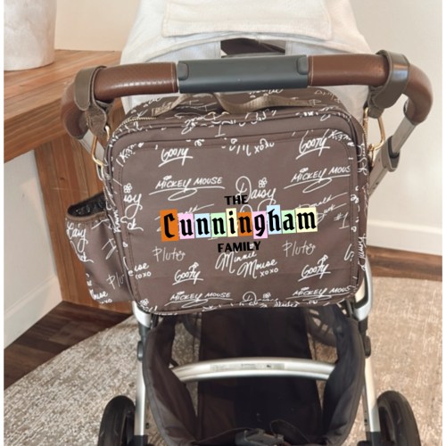 Customized Chocolate Signature Stroller Diaper Bag