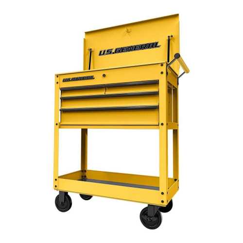 30 in., 4-Drawer Tech Cart, Yellow