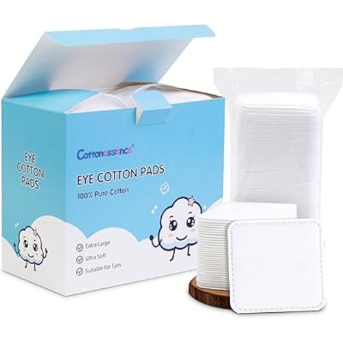 Cottonessence Eye Cotton Pads (160-Count) - 100% Pure Cotton, Lint-Free, Soft-Edged Design, Extra Large, Suitable for Eyes, Apply Toner, Remove Makeup, Spot Cleanse, Remove Nail Polish