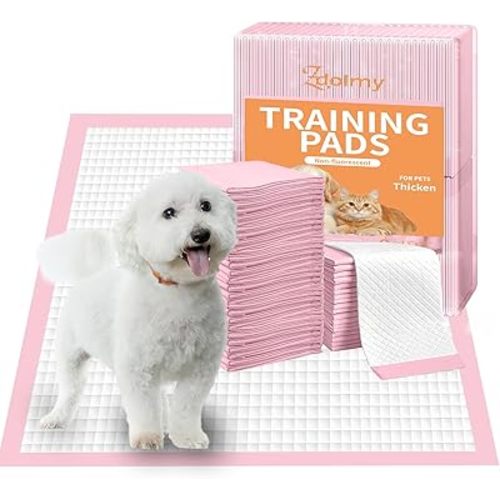 Pet Toilet Training Pads Disposable Puppy Pee Pads for Pets, Ultra Absorbent|Quick Dry|Leak-Proof Pet Potty Pads for Dog, Cat, Rabbits and Guinea Pigs (Pink, 13" x 18"-50 Count)