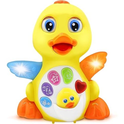 Stone and Clark Easter Dancing Duck w/Lights and Music – Toddler Learning & Crawling Baby Toys – Baby Musical and Light up Toys for 1 Year Old Boy & Girl
