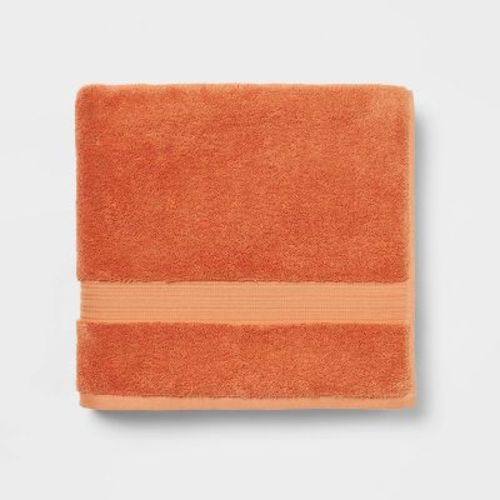 Total Fresh Antimicrobial Bath Towel Orange - Threshold™: Heavyweight Cotton, Low Lint, Machine Washable