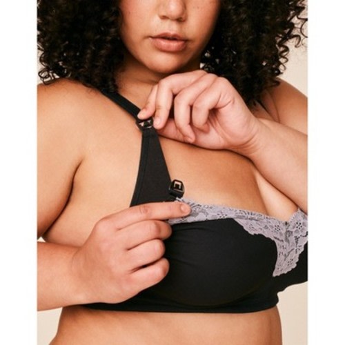 Adore Me Women's Enora Nursing Bralette 2X / Jet Black.