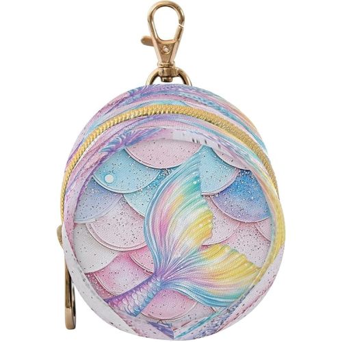 Pink Glitter Mermaid Scale Pattern Pacifier Holder Case with Clip Portable Pacifier Storage Case for Boys Girls Baby Pacifier Pouch for Diaper Bags & Travel