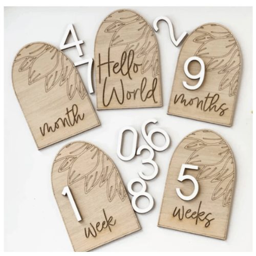 Wooden Baby Monthly Milestones Set | Bee Like Kids
