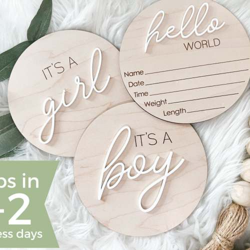 Gender Reveal Hospital Announcement Sign - Hello World Plaque – The Olive Branch Miami